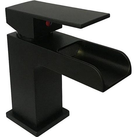 Miscelatore lavabo a cascata TANO nero opaco (1/2)