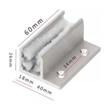 2pcs Guide Porte Coulissante en Verre Guide de Sol Rouleau de Sol Guide de Guidage Rouleau Système de Porte Coulissante Accessoires, Guide de sol pour porte coulissante Réglable pour Porte et (1/3)