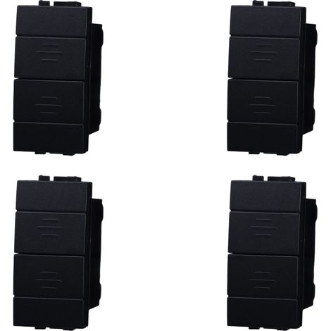 gloca Set mit 4 doppelten Auf- und Ab-Tastern, 1P+1P, 10 A, 250 V, kompatibel mit der Living-Serie