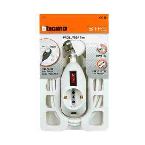 BTI3635DB Prolunga domestica BTRE 2P+T 5m - bianco