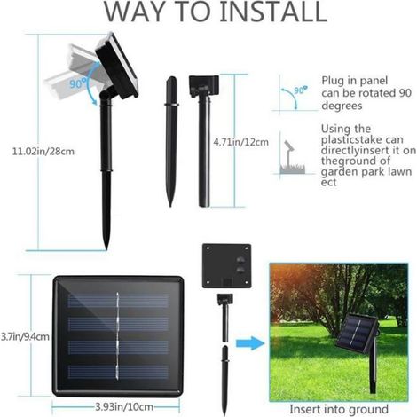Guirlande Solaire - 22 M 200 LED Étanche IP44 - 8 Modes D'éclairage - Pour Jardin Terrasse Extérieur - 1 Pièce (1/5)
