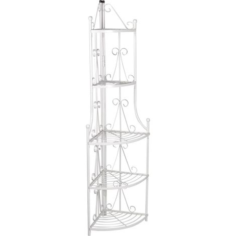 Étagère d’angle pour plantes en blanc