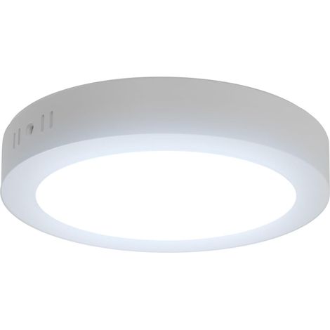Plafonnier LED 18W équivaut 175W, luminaire plafond 2100LM lumineux blanc froid 6500K, idéal salle de bain séjour, diamètre 17,4 cm. (1/5)