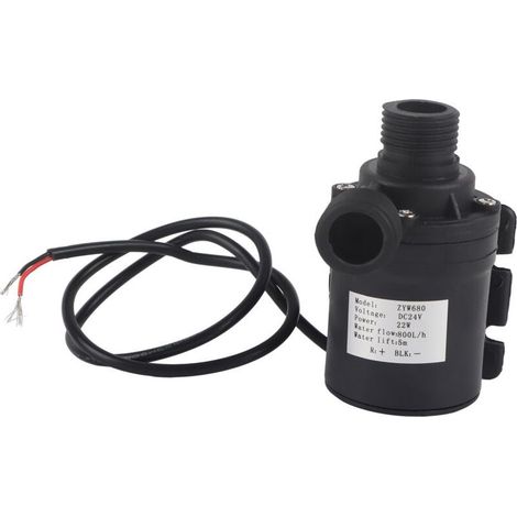 Mini pompe à eau, DC 24V 800L/H 5M pompe de circulation d'eau chaude pompe à eau solaire pompe à eau submersible à moteur sans balai (1/5)