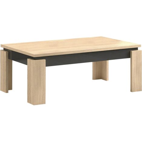 GUEST - Table Basse Aspect Chêne Miel et Anthracite (1/3)