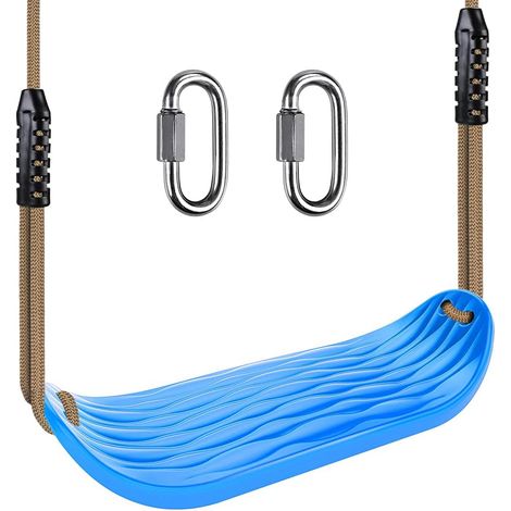 Balançoire en Plastique antidérapant de 44,5 x 16 cm avec Corde en Nylon réglable en Longueur et Mousqueton en Acier Inoxydable pour Adulte et Enfant (1/5)