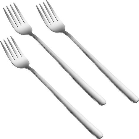 Lot de 3 fourchettes épaisses en acier inoxydable à long manche, pour desserts, pour la maison et la restauration. (1/3)
