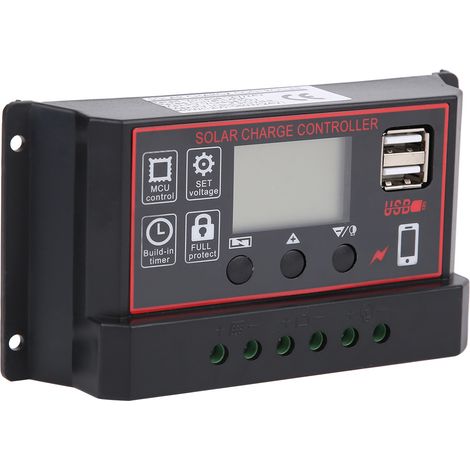 Contrôleur d'instrument photovoltaïque à charge solaire USB 5V avec affichage numérique, régulateur d'énergie solaire (1/5)