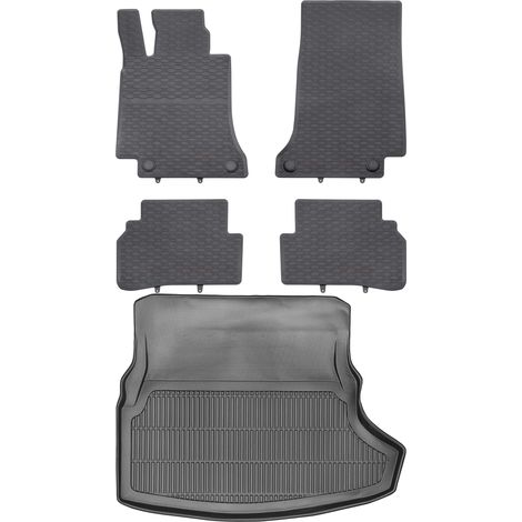 Juego de alfombrillas de goma para coche y maletero para Mercedes Clase C IV W205 Sedán/Limusina (desde 2014).