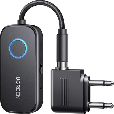 Adaptador de audio para avión UGREEN, transmisor/receptor Bluetooth 5.2