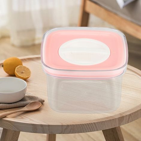 Bocal transparent hermétique, bocal à lait en poudre, bocal alimentaire, boîte de conservation pour céréales, petit format rose (1/5)