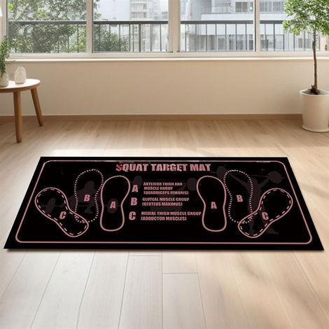 Tapis de sol Pilates simple et uni, antidérapant, résistant à la saleté et à l'usure, avec empreintes de pas, pour l'exercice