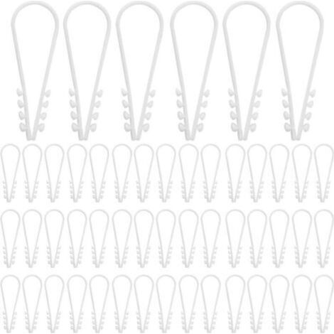 Lot de 100 Cheville à Enfoncer Chevilles Passe-Câble à Enfoncer Pour Câble Clips De Fil Matériel En Plastique Souple Longueur Pour Fixation Béton Brique Blanc