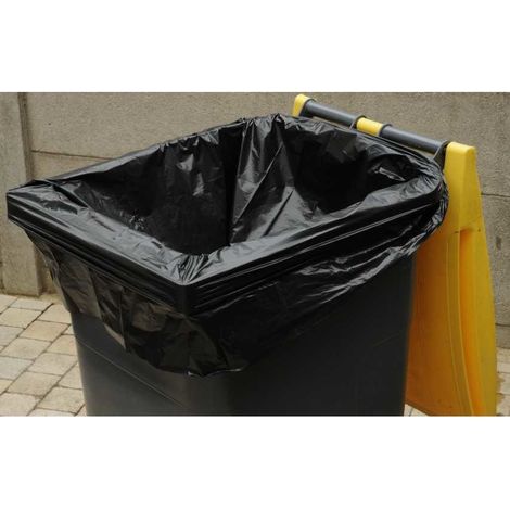 Housse conteneur 240 l - 35 microns - le carton de 100 - PROMOSAC - Sac poubelle de 200 a 750 litres