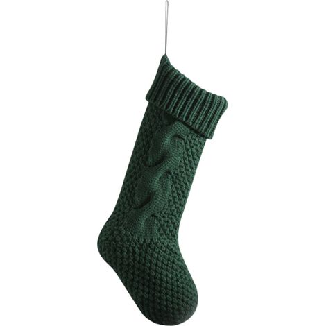 Chaussette De Noël - Tricotée À La Main - 46 Cm - En Fibres Acryliques - Décoration Pour Arbre Ou Cheminée - 1 Pièce (1/5)
