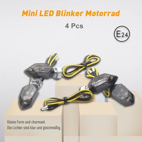 Luci da Motocicletta LED, 4 pezzi, 12V impermeabili, mini indicatori E-omologati, per motocicli e scooter (1/3)