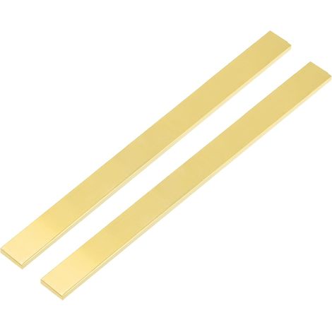 Barres Plates En Laiton H62, 2 Pcs 0.08"x0.79"x14" Barres Pleines En Laiton Carrées Feuille Pour De Couteaux DIY Artisanat Décoration Architecturale Conductivité Thermique (1/5)