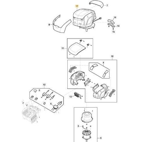 POWERHEAD 48V PL 500 SERIE DUAL THRUST ORIGINAL STIGA - 381270020/2