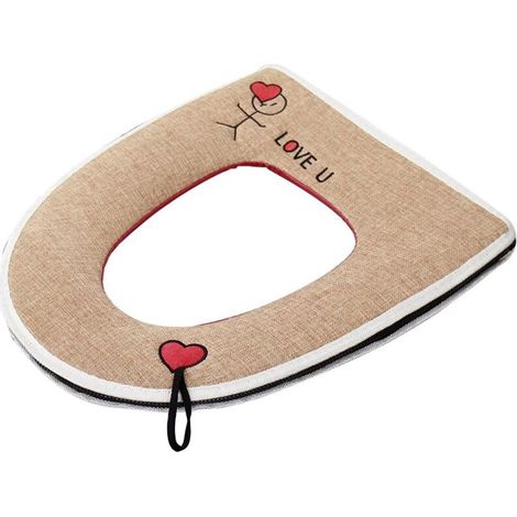 Coussin de toilette en mélange de lin sans décoloration avec longe de traction Confortable tissu doux Coussin de couvertur (1/5)