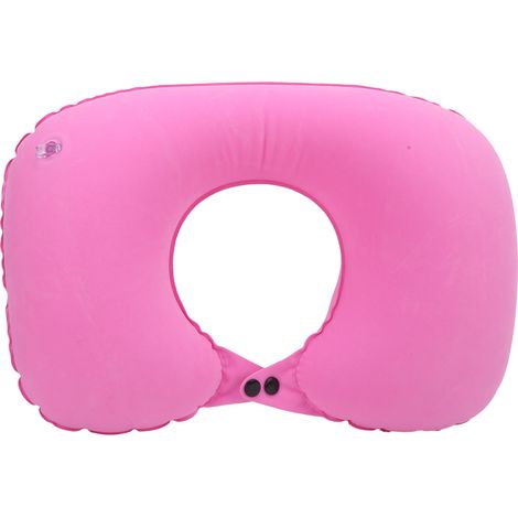 Coussin gonflable pour la nuque en forme de U, protection cervicale, appui-tête mou pour voiture, bureau, avion (Rose) (1/5)