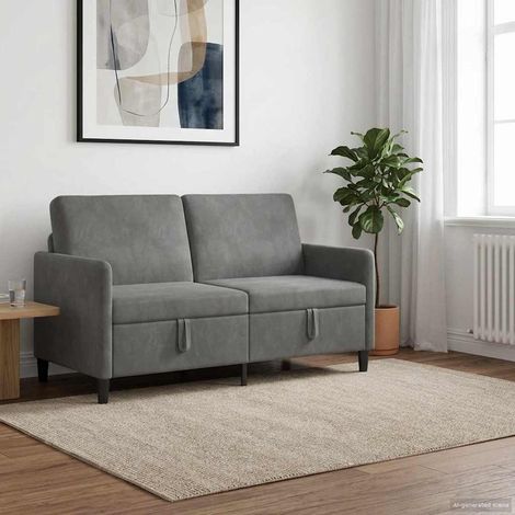 vidaXL Sofa avec rangement Gris foncé 152 x 78 x 87 cm Polyester (1/5)