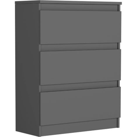 Kleine Kommode mit Schubladen, Anthrazit - 76 x 40 x 70 cm - Modern R3 (1/5)