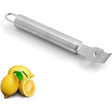 Pelador de limones y frutas con disco de acero inoxidable, cuchillo para canela para cócteles: utensilio de cocina ideal.