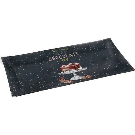 EASY LIFE Coffret Plat à cake 36 x 17 cm - Chocolat