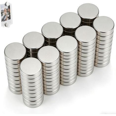 Lot de 100 Aimants Néodyme Extra Puissants - Mini Aimants Ronds 6x2mm Argent, Revêtement Ni+Cu+Ni Anti-rouille, Fortes Tenues pour Tableau Magnétique, Bureau (1/5)