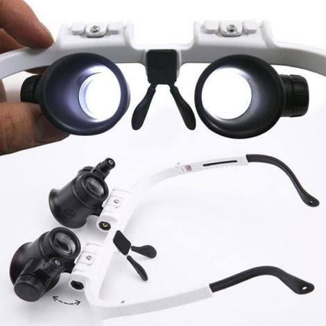Loupe Double Lunettes LED Bijoutier Montre Réparation - - 8X15X23X - 62mm 33mm 21mm (1/4)
