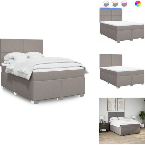 Boxspringbett mit Matratze Taupe 140x200 cm Stoff - Boxspringbett - Boxspringbetten - Bett - Betten (1/5)