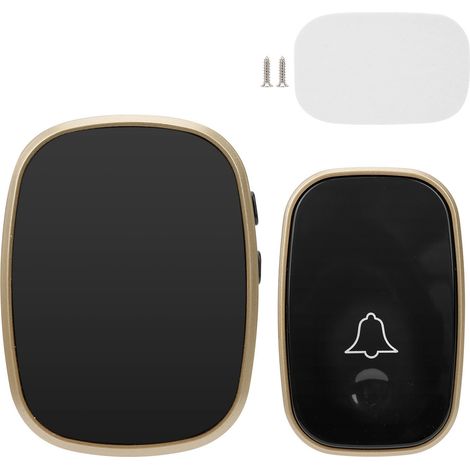 Sonnette sans fil étanche avec télécommande, volume réglable sur 4 niveaux, prise EU 85-260V. (1/5)