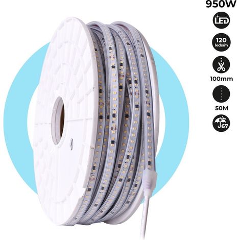 Ruban LED 220V - 950W (6000xSMD2835) 12mm - Extérieur : IP67 - - Blanc Froid (1/5)