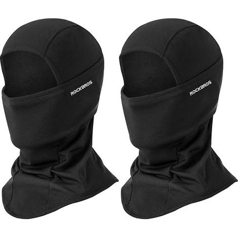 Cagoule polaire noire, chaude pour l'hiver, protection contre le vent et les projections, idéale pour la moto et le ski. (1/5)