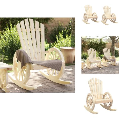 Adirondack-Schaukelstühle 2 Stk. Massivholz Tanne - Adirondack Sessel - Gartenstuhl - Holzsessel - Gartengeräte - Balkon Möbel (1/5)