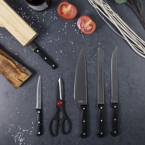 BLOC 5 COUTEAUX ET CISEAUX DE CUISINE M6 (1/3)