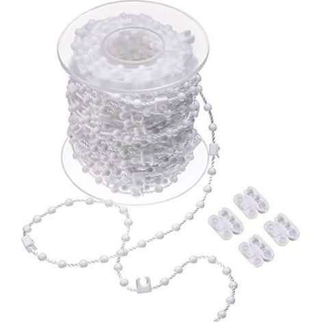 Unterkette für Vertikaljalousien, 10 Meter lang und 100 Clips, für 89 mm (3,5 Zoll) Lamellen (1/5)