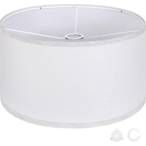 Abat-jour blancs à tambour grands pour lampadaires, 44,5 cm (haut) x 44,5 cm (bas) x 25,4 cm (hauteur), faciles à assembler, abat-jour en lin de remplacement pour lampe de chevet (1/5)