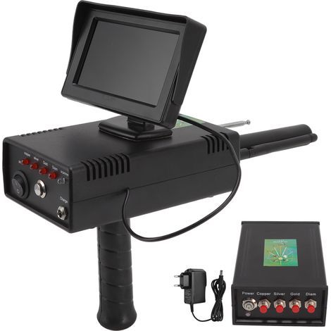 Metal detector sotterraneo, portata 1000 metri, profondità di rilevamento 20 metri con display per la ricerca di tesori d'oro, spina UE 100-240V (1/5)