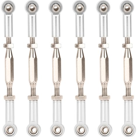 Stück verstellbare Aluminium-Verbindungsstangen 81 mm für RC-Car-Servos, Silber (1/5)