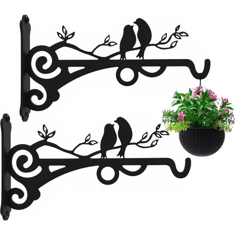 Lot de 2 supports de panier suspendre pour poteaux en bton grands supports de plantes pour extrieur et intrieur (1/5)