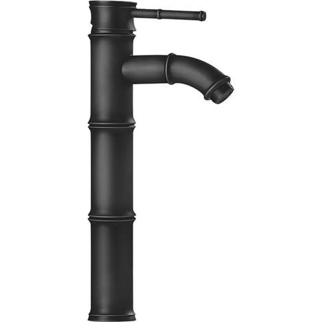 Moderne Einhebel-Waschtischarmatur mit einem Loch, Warm- und Kaltwasseranschluss, (Schwarz, 3B) (1/5)