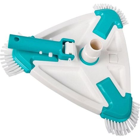 Coavas – Brosse sous vide triangulaire lestée pour piscine – Adaptateur de tuyau rotatif – Tête triangulaire pour coins étr (1/5)