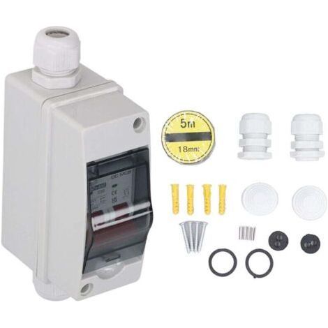 2P Miniature Circuit Breaker IP65 Waterproof for Solar PV System DC 1000V 20A (1/5)