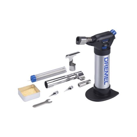 Quemador de gas butano estacionario Dremel Versaflame 2200, mini soplete y pistola de calor inalámbricos para soldar, doblar tubos, soldar, retractilar (1/2)
