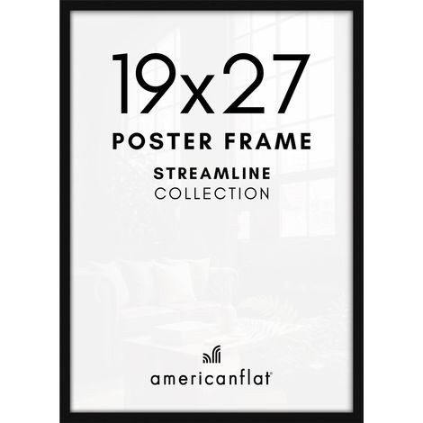 Cadre photo avec plexiglas poli 48,3 x 68,6 cm – Cadre photo à bordure fine pour affichage mural – Matériel de suspension inclus – Noir (1/5)