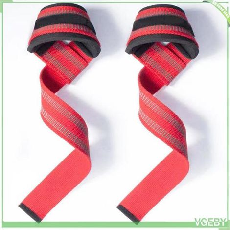 Sangles de levage - FAFEICY - 60 x 4 cm - Antidérapantes - Coton/Polyester - Rouge (1/4)