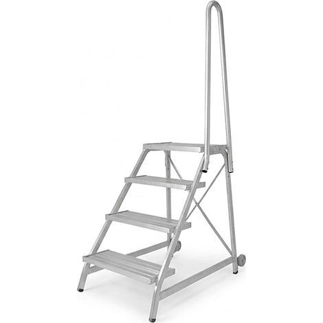 Marchepied alu 4 marches - Hauteur max. de travail 2.96m - 6875/04-54896-R (1/5)