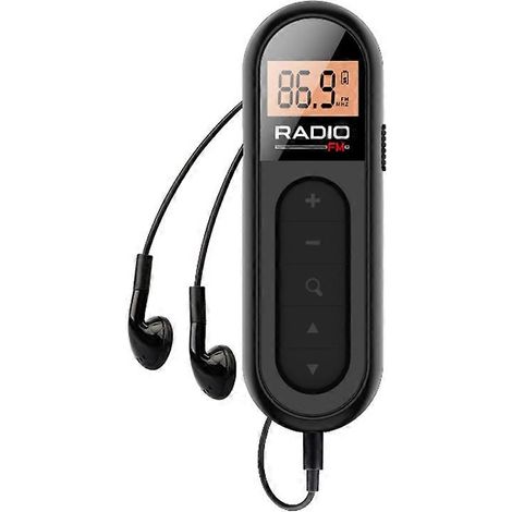 Mini radio FM portable rechargeable avec écouteurs à clip pour réunions, visites guidées, randonnées sportives. Récepteur FM de poche. (1/5)