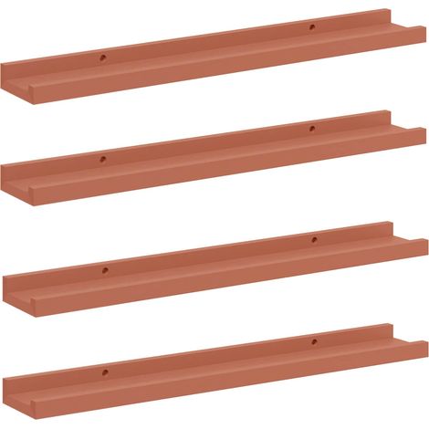 Wandregal mit Regal 4 pcs Rot 60 x 9 x 3 cm Holzwerkstoff vidaXL